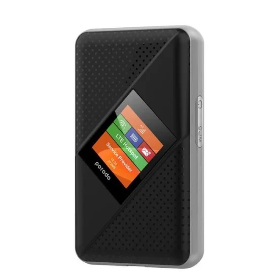 Porodo 4G LTE High-Speed Pocket Router Connect Up To 10 Devices - Black